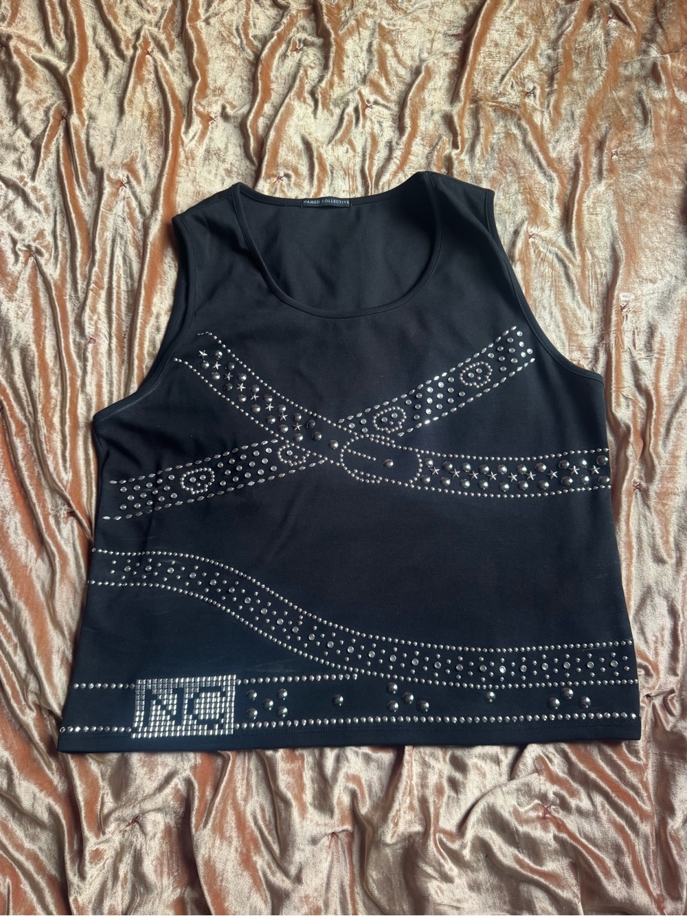 Studded Black Sleeveless Tank Top